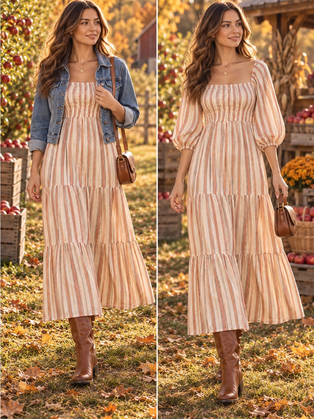 Roxy 100% Cotton Striped Smocked Tiered Maxi Dress - Medium
